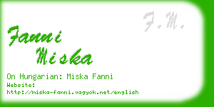 fanni miska business card